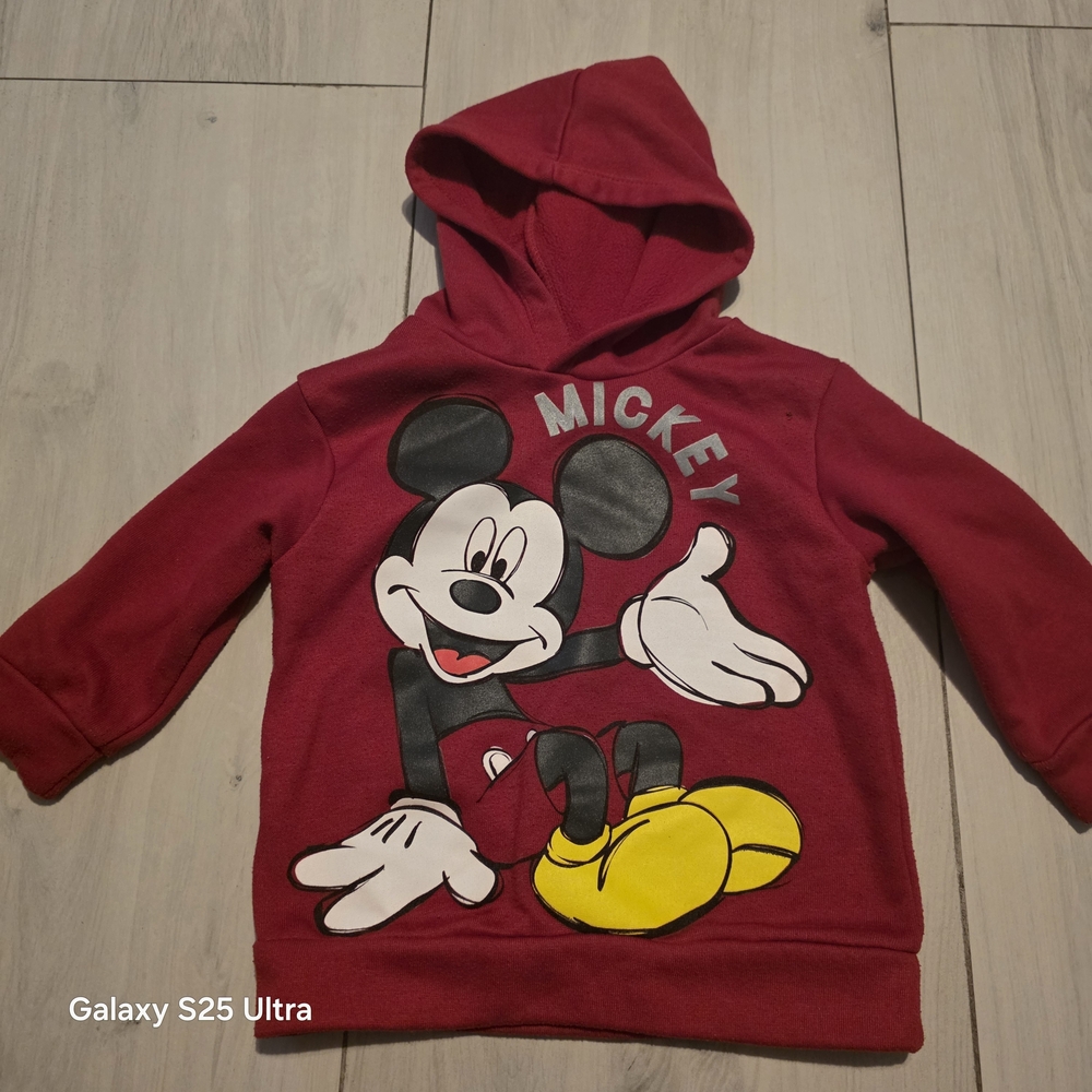 Disney Red Mickey Mouse Hooded Sweatshirt with Yellow Shoes